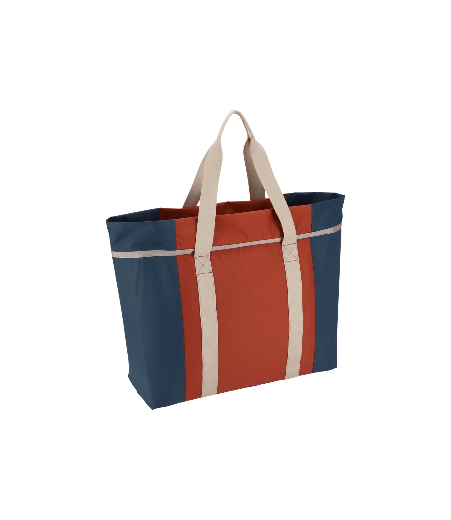 East/West Foldable Tote<br>Blue/ Cinnabar