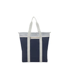 North/South Foldable Tote<br>Dove/ Anchor Blue
