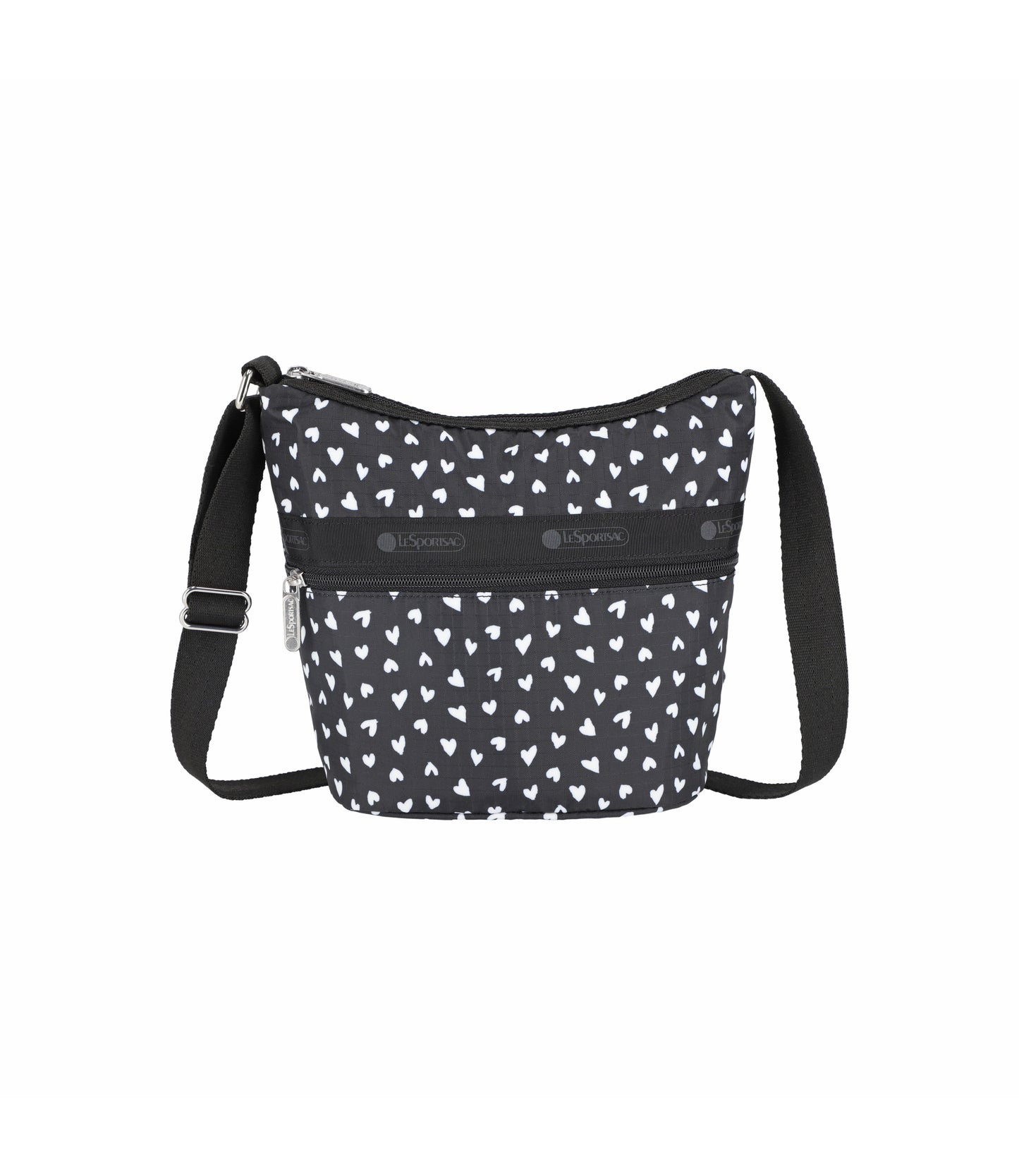 Mini Bucket Shoulder Bag<br>Black Hearts