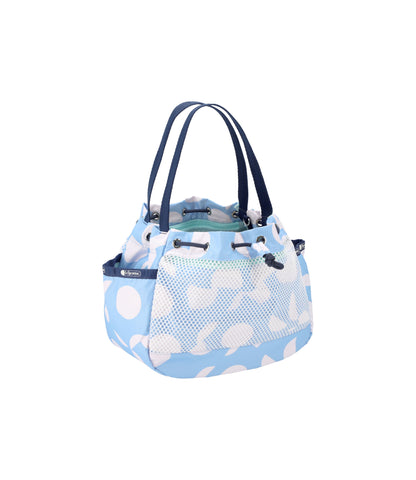 Mesh Bucket Tote <br>Geo Sky Mesh