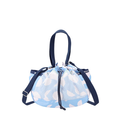 Mesh Bucket Tote <br>Geo Sky Mesh