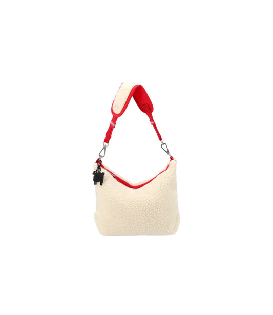 Warm & Wonderful Convertible Hobo<br>Cream Vegan Fleece