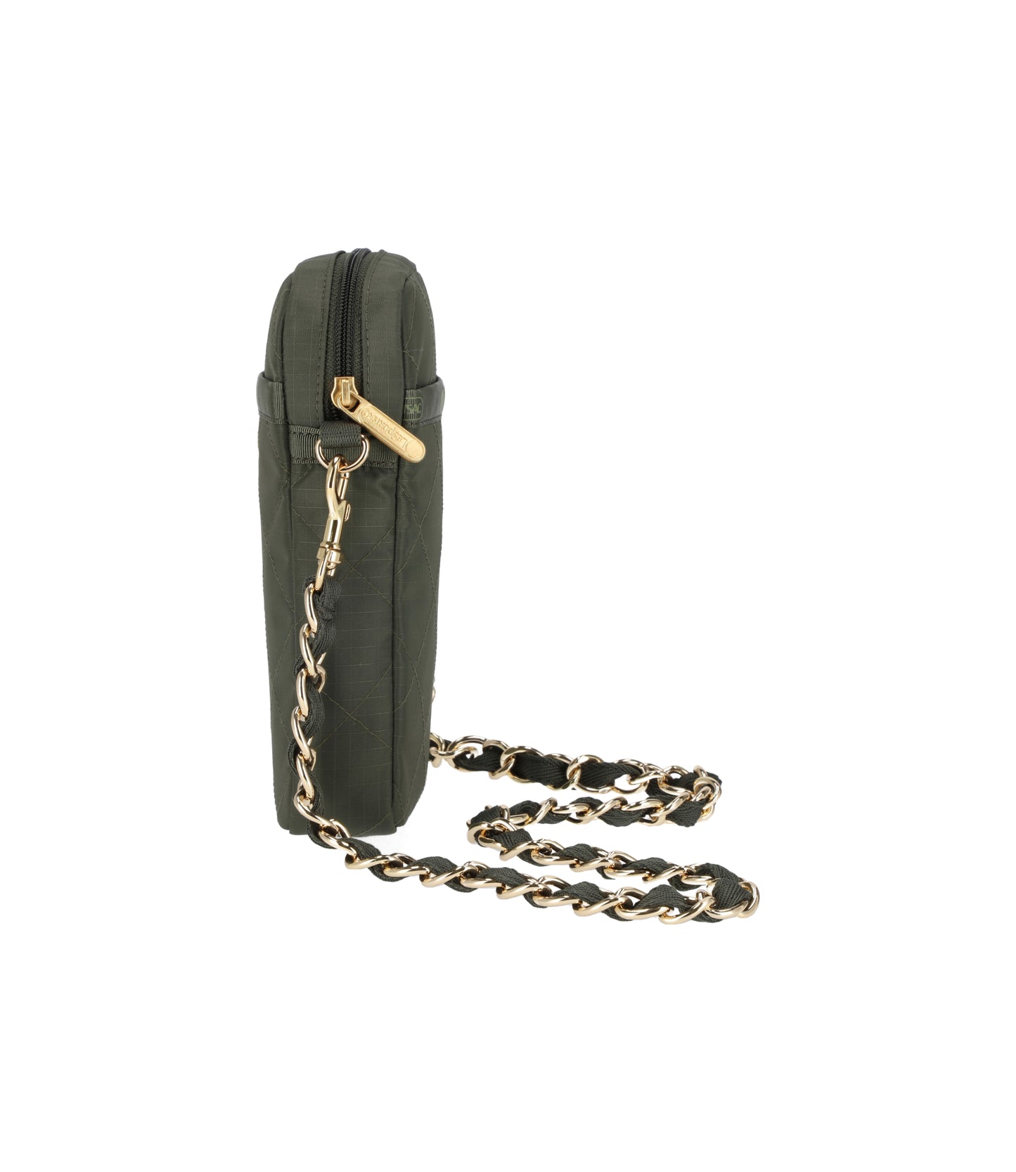 Chain Mini Phone Crossbody<br>Dark Olive Chain Quilt