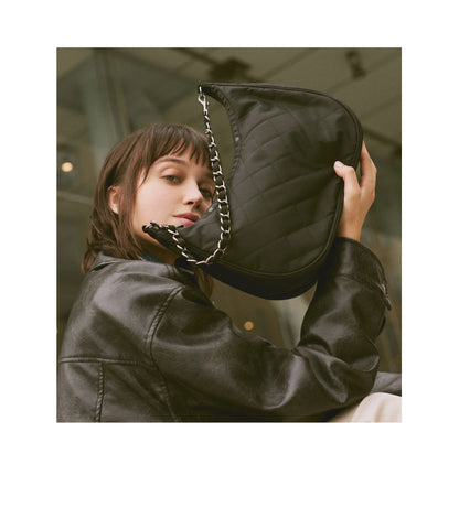 Chain North/South Convertible Hobo<br>Onyx Chain Quilt