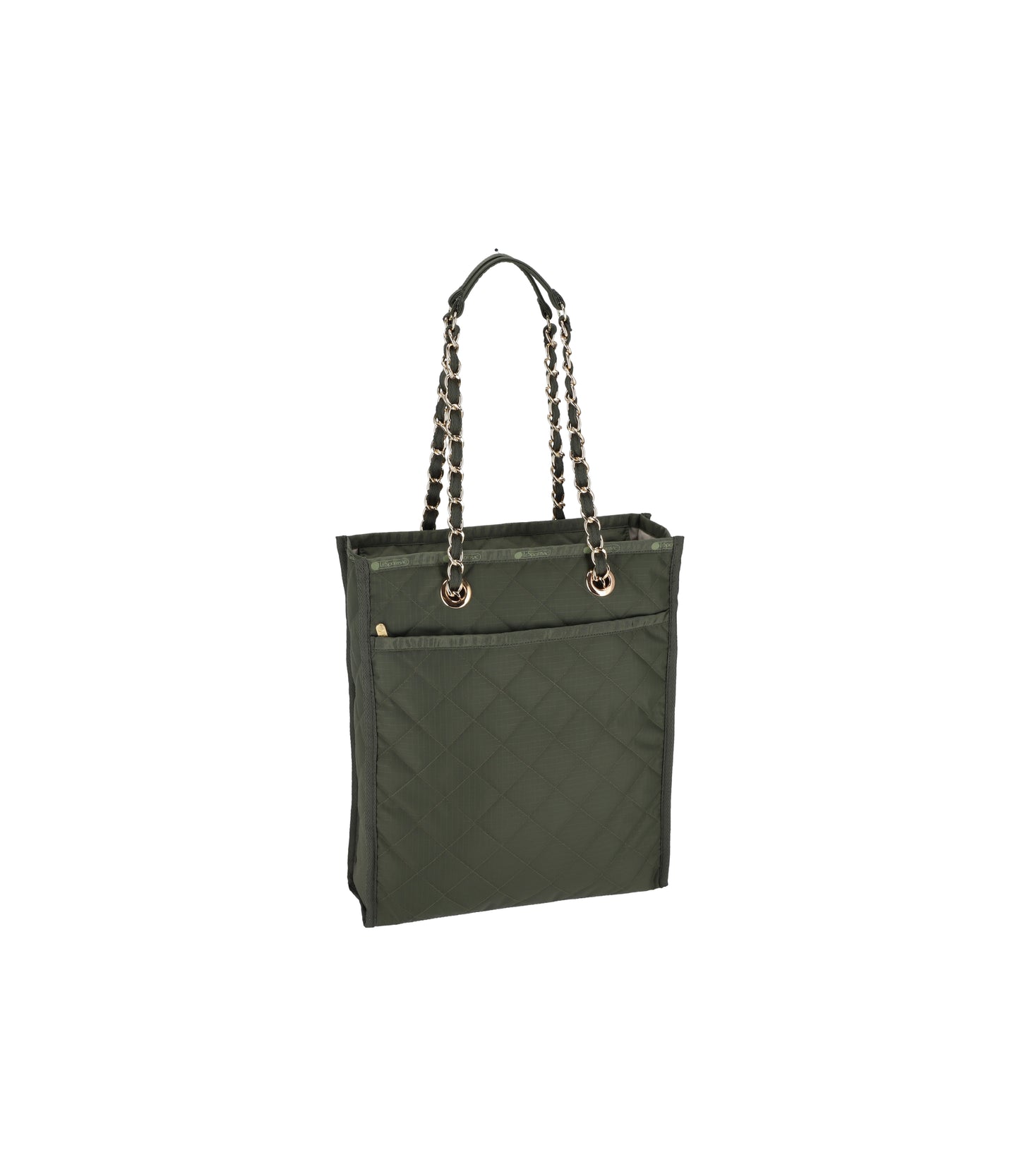 Chain North/South Tote<br>Dark Olive Chain Quilt