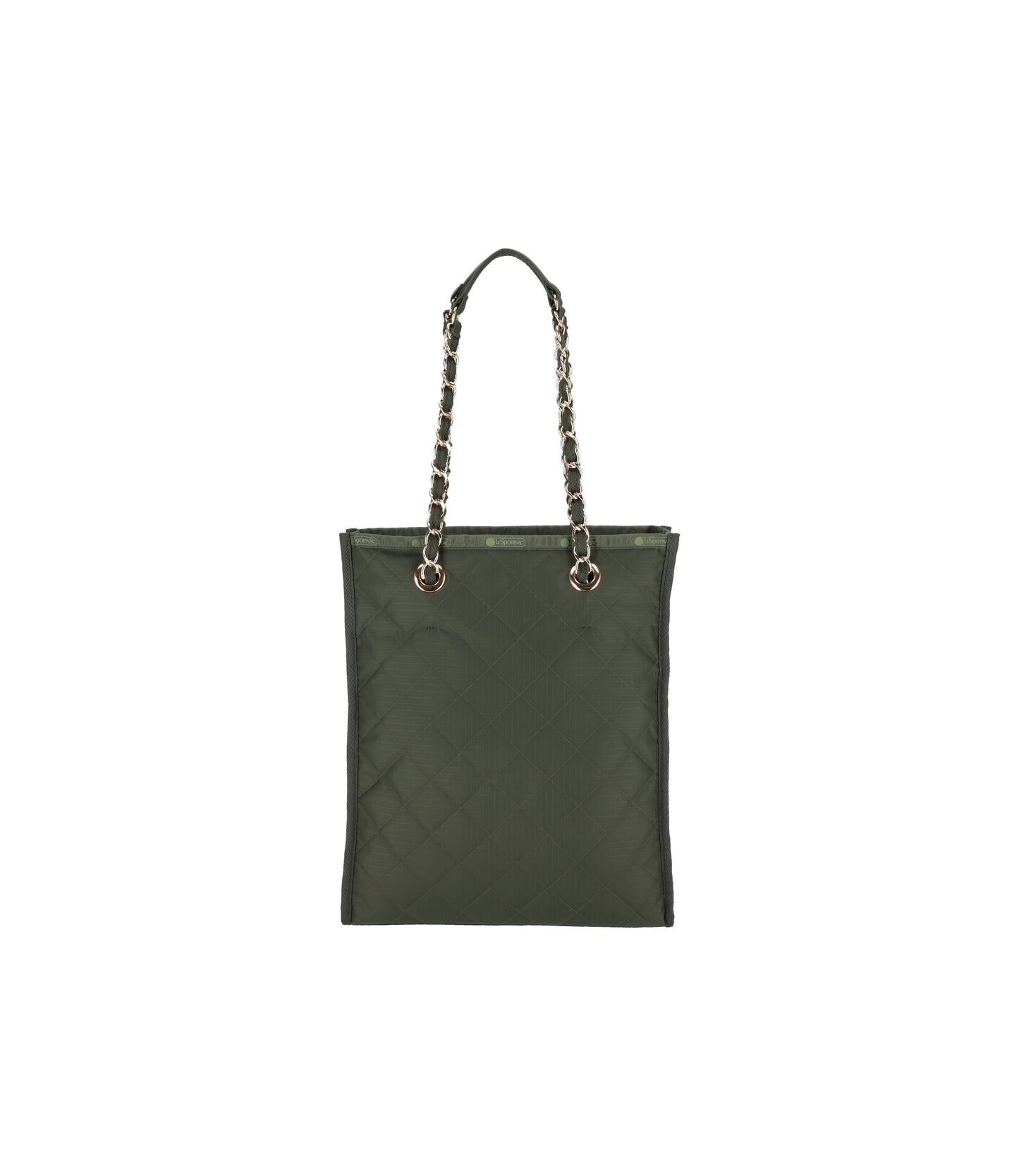 Chain North/South Tote<br>Dark Olive Chain Quilt