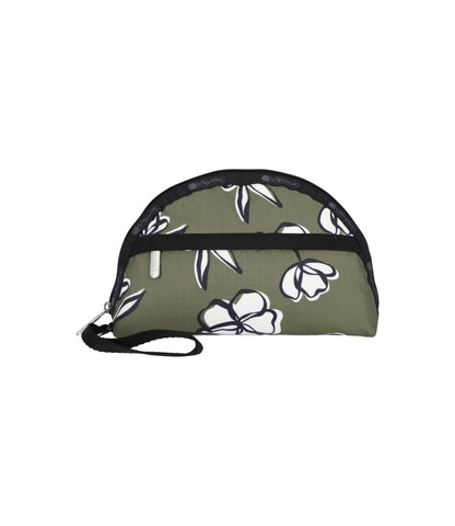 2-Zip Wristlet<br>Olive Floral Silhouette