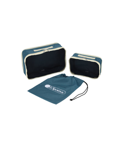 Packing Pouch Set<br>Blue Indigo/Beige