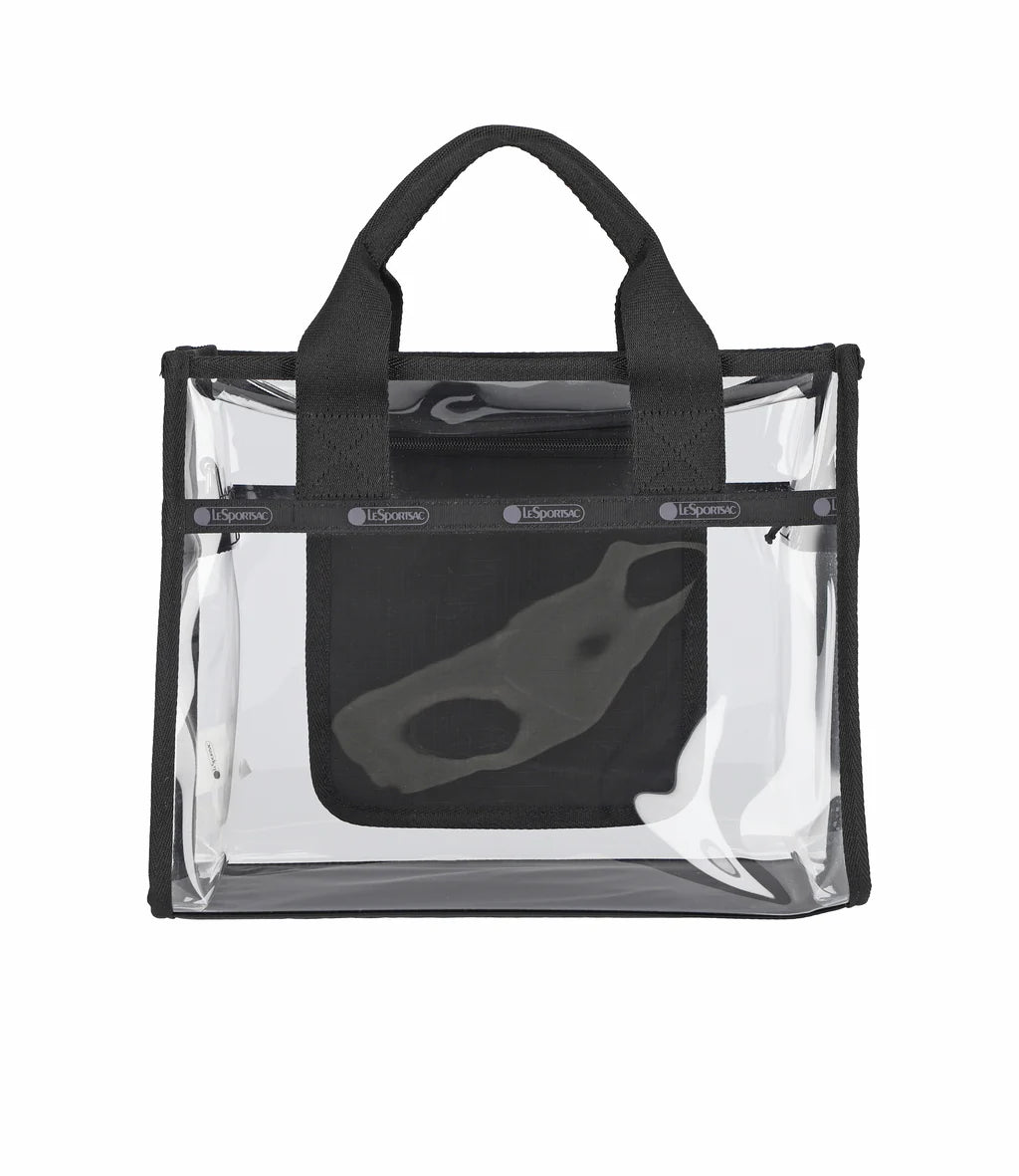Clear Medium Top Handle Tote<br>Clear Onyx