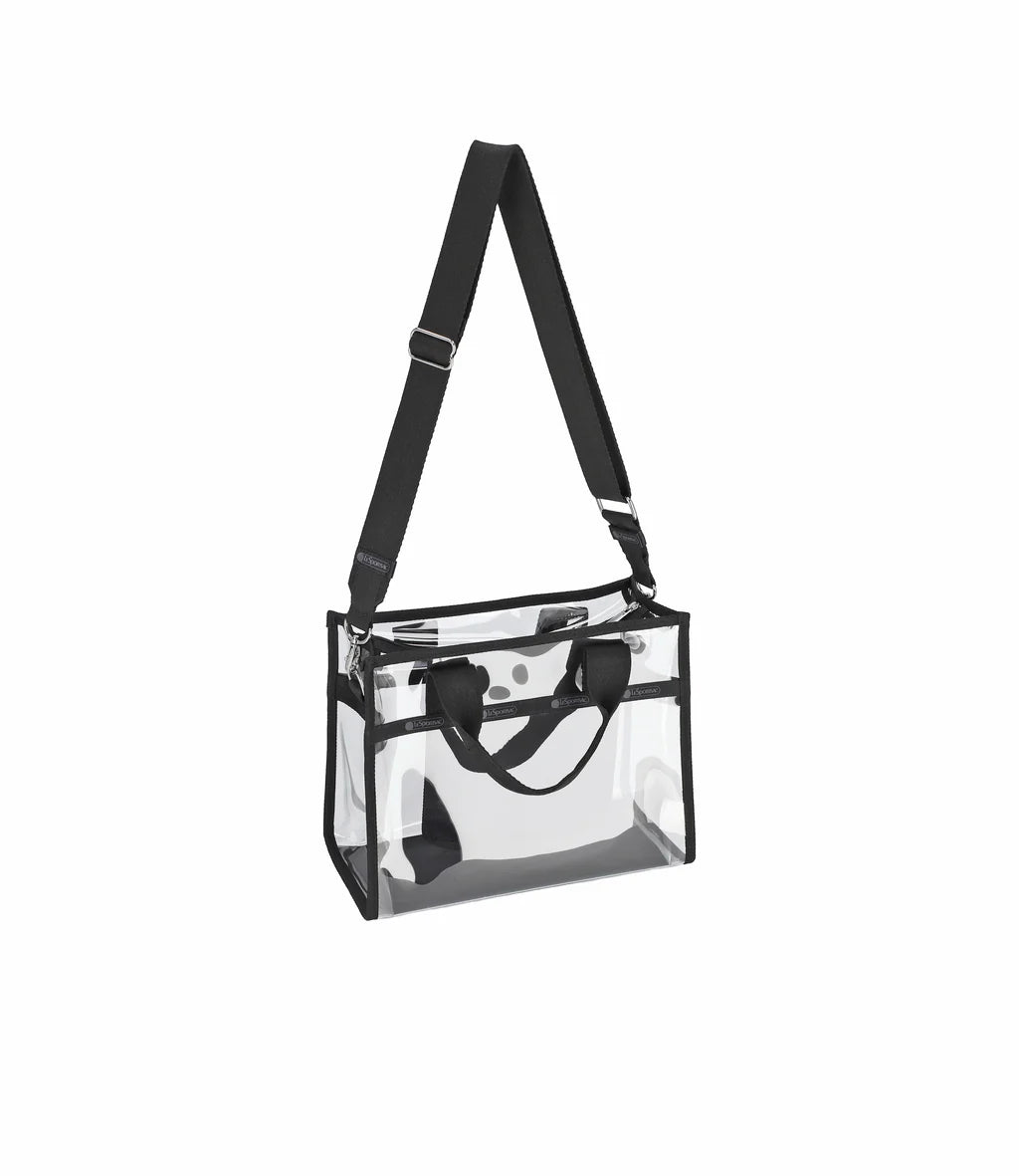 Clear Medium Top Handle Tote<br>Clear Onyx