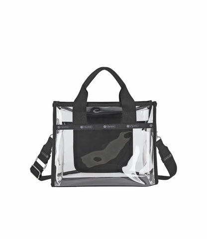 Clear Medium Top Handle Tote<br>Clear Onyx
