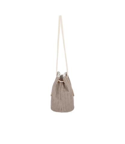 Chain Crochet Small Bucket<br>Beige Crochet