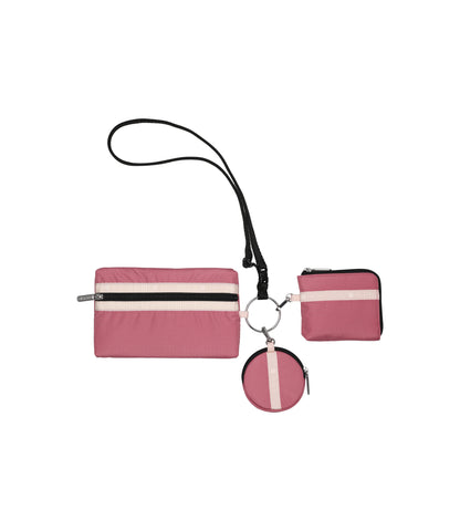 Multi Pouch Wristlet<br>Mauve/Peach Blush/ Black