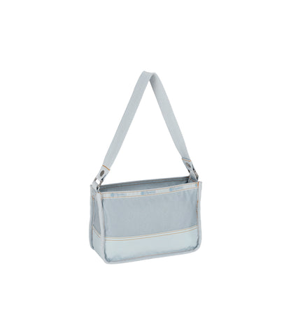 Small Zip Shoulder Bag<br>Light Denim Wash