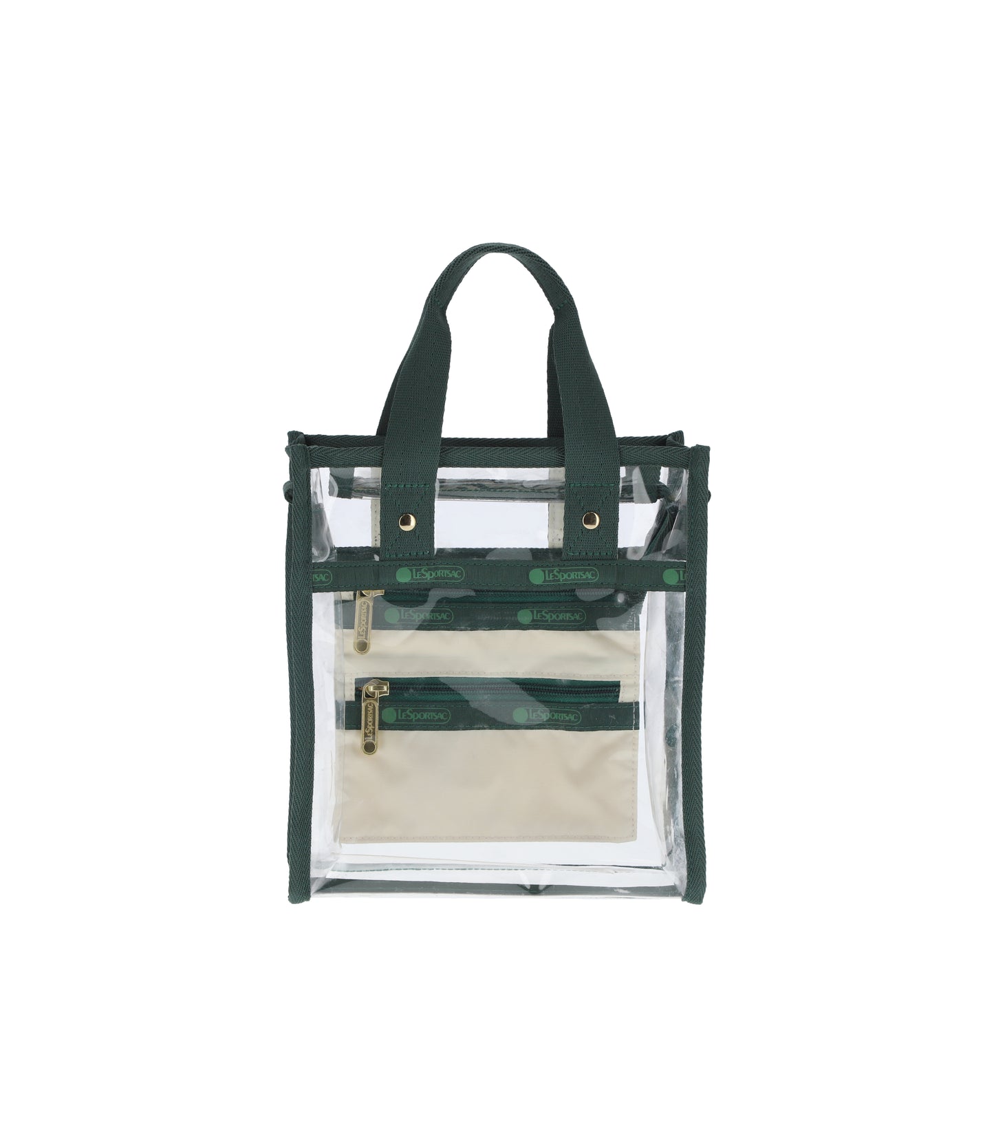 Clear Mini North/South Tote<br>Clear/ Green