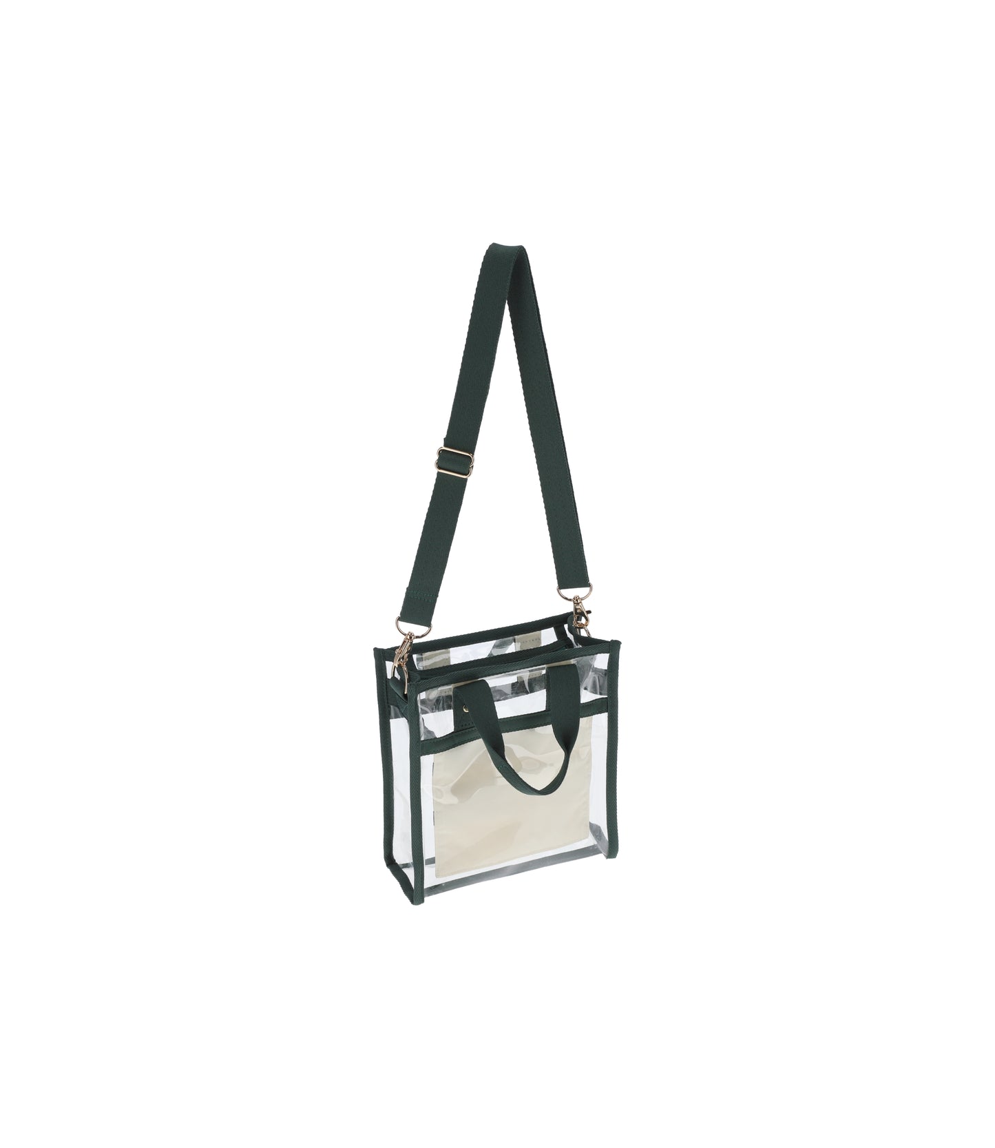 Clear Mini North/South Tote<br>Clear/ Green