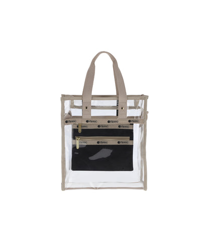 Clear Small North/South Tote<br>Clear/ Natural