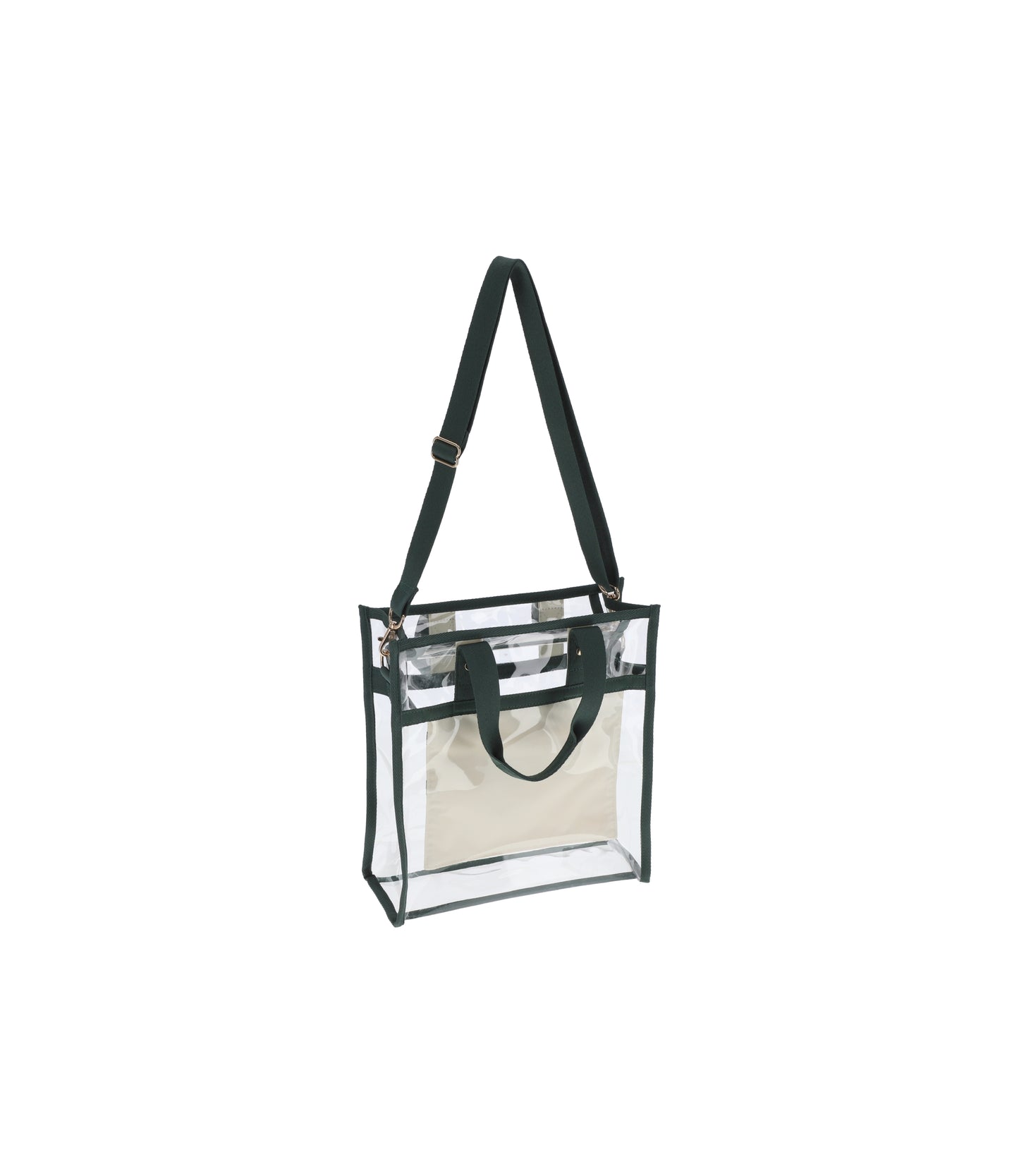 Clear Small North/South Tote<br>Clear/ Green