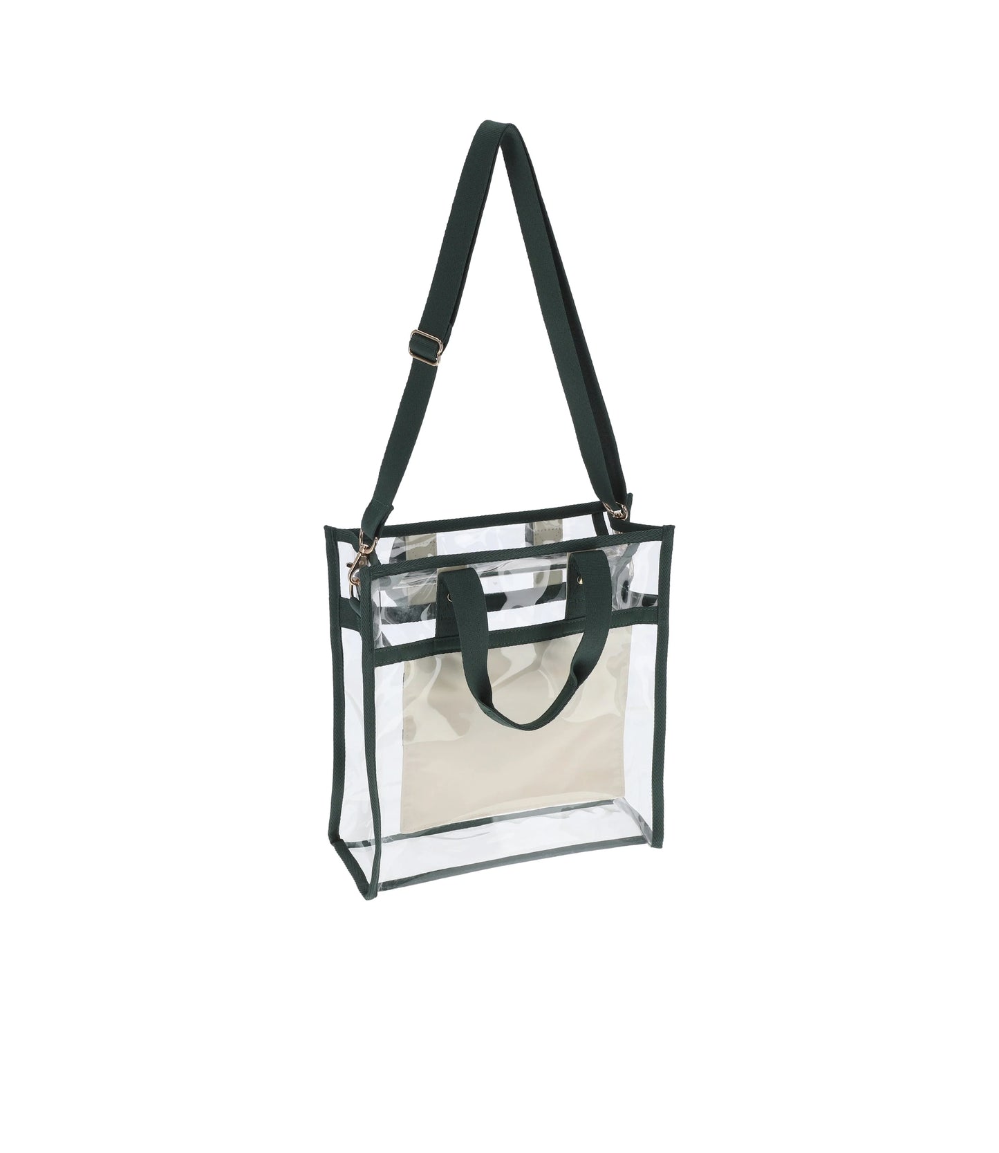 Clear Small North/South Tote<br>Clear/ Green