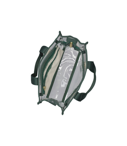 Clear Small North/South Tote<br>Clear/ Green