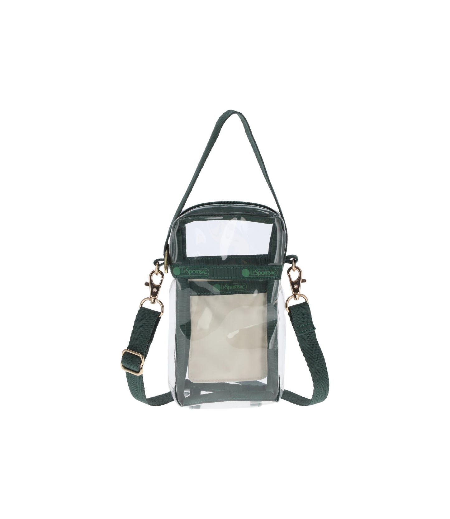 Clear Mini Phone Crossbody<br>Clear/ Green