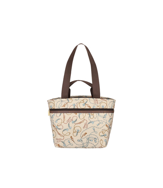 Two Handle Zip Tote<br>Beige Chic Status