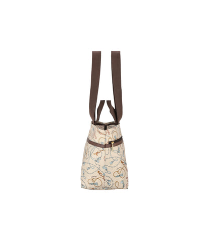 Two Handle Zip Tote<br>Beige Chic Status