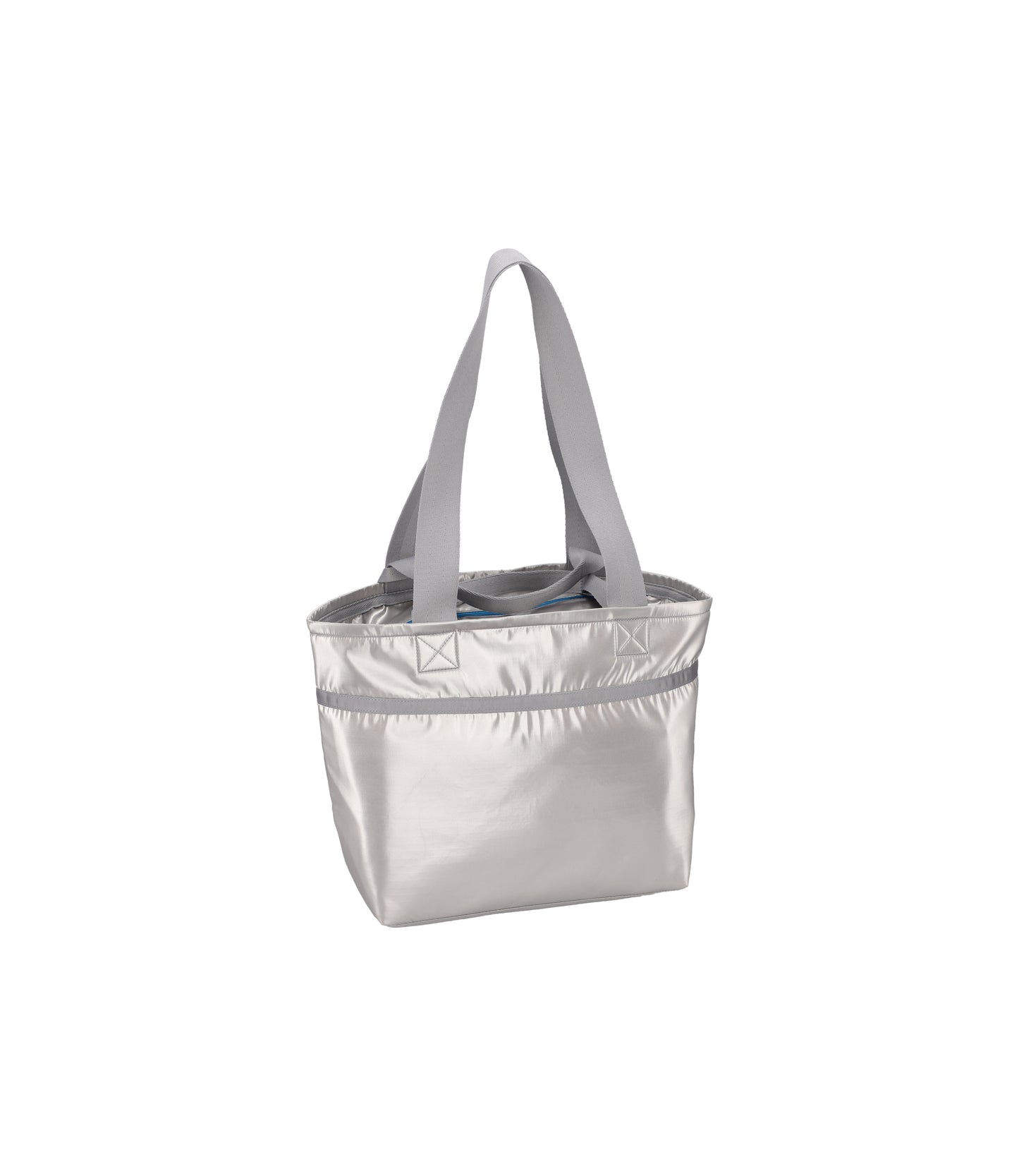 Two Handle Zip Tote<br>Doraemon Silver Shine