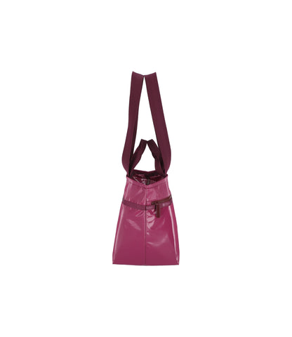 Two Handle Zip Tote<br>Purple Berry Shine