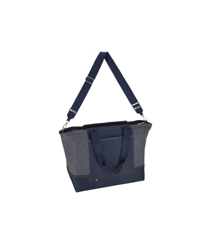 Denim East/West Tote<br>Medium Denim Wash