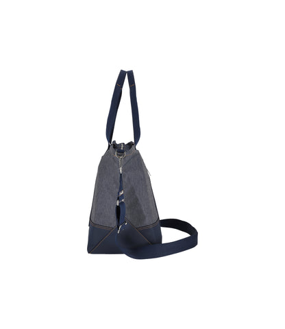 Denim East/West Tote<br>Medium Denim Wash