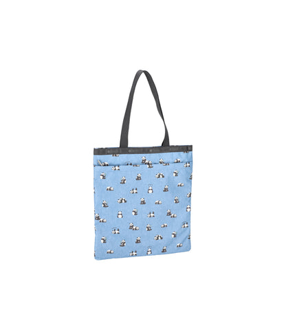 Large Emerald Tote<br>Relaxing Panda Denim