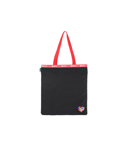 Large Emerald Tote<br>Tetris Heart Embroidery Tote