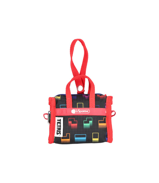 Micro Weekender Charm<br>Tetris Falling Blocks/Pink