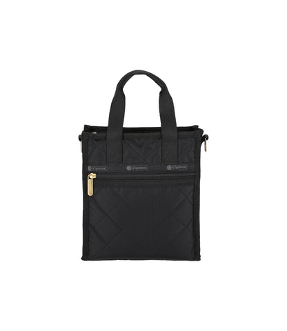 Chain Mini North/South Tote<br>Black Chain Quilt