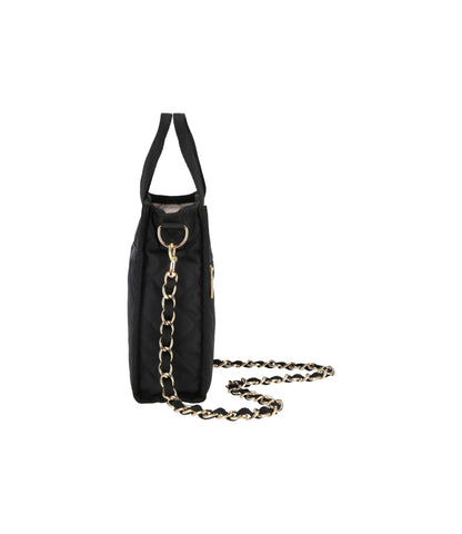 Chain Mini North/South Tote<br>Black Chain Quilt