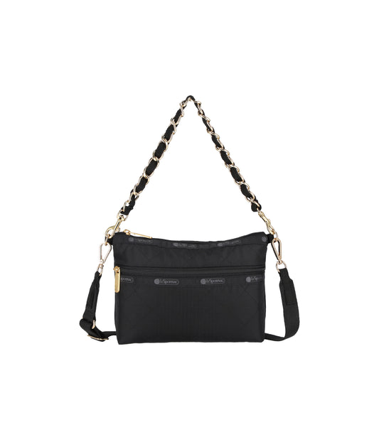 Chain Cosmetic Clutch<br>Black Chain Quilt