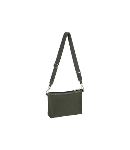 Chain Cosmetic Clutch<br>Dark Olive Chain Quilt