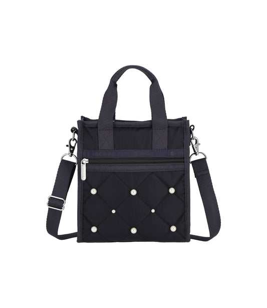 Mini North/South Tote With Pearls<br>Deep Sea Pearl