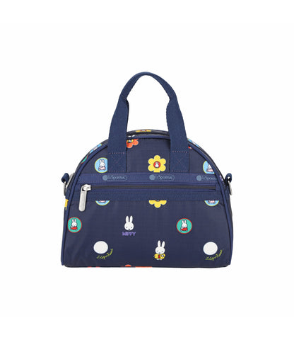 Round Small Satchel<br>Miffy Navy Polka Dot
