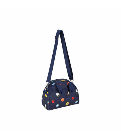 Round Small Satchel<br>Miffy Navy Polka Dot