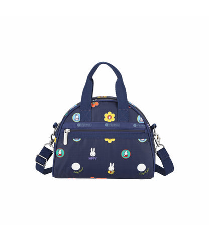 Round Small Satchel<br>Miffy Navy Polka Dot