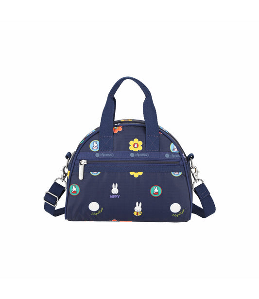 Round Small Satchel<br>Miffy Navy Polka Dot