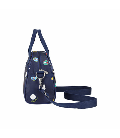 Round Small Satchel<br>Miffy Navy Polka Dot