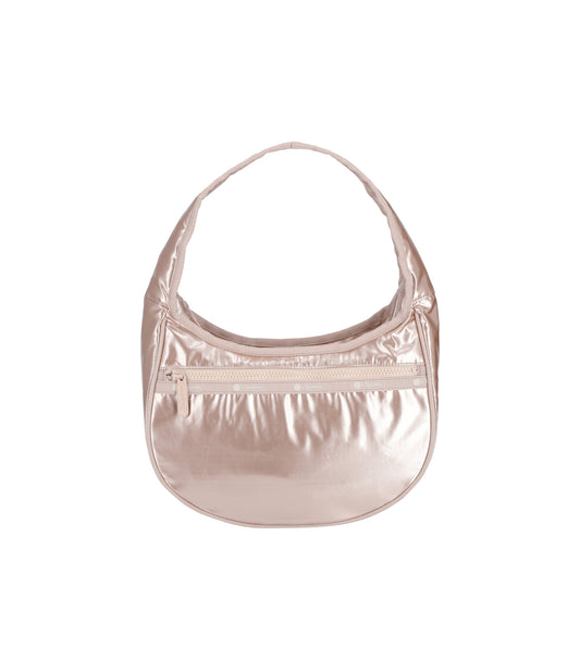 Medium Crescent Zip Shoulder<br>Rose Gold Shine