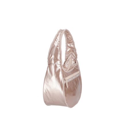 Medium Crescent Zip Shoulder<br>Rose Gold Shine
