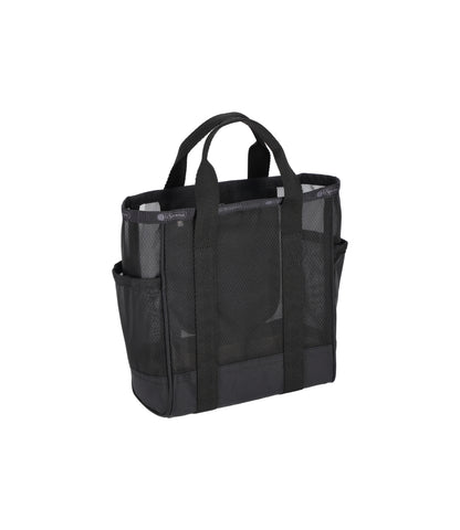 Sheer Medium Open Tote<br>Black Sheer