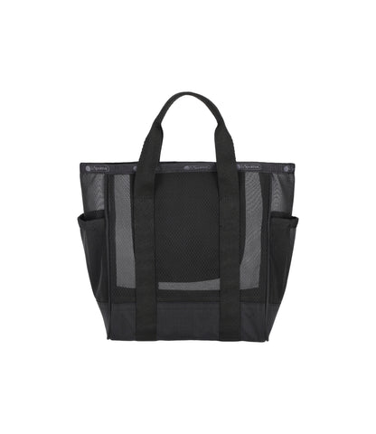 Sheer Medium Open Tote<br>Black Sheer
