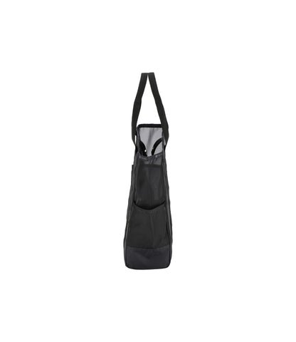 Sheer Large Open Tote<br>Black Sheer