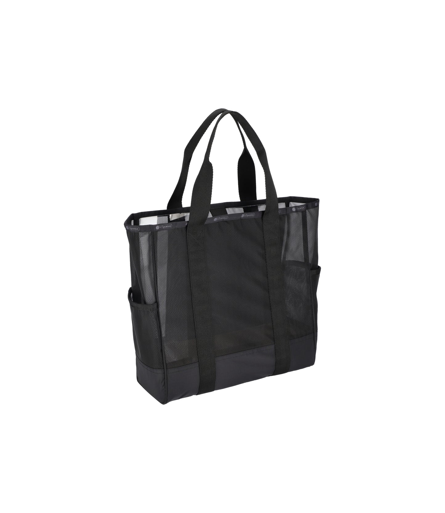 Sheer Large Open Tote<br>Black Sheer